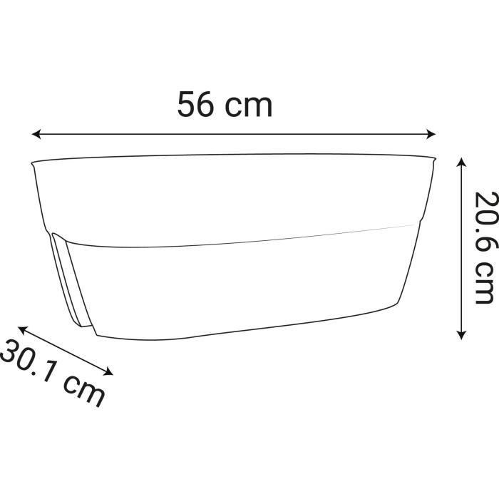 Jardinière Cavaliere Osaka 19,5 L - EDA - Rouge bourgogne - pour Balcons et Rambardes