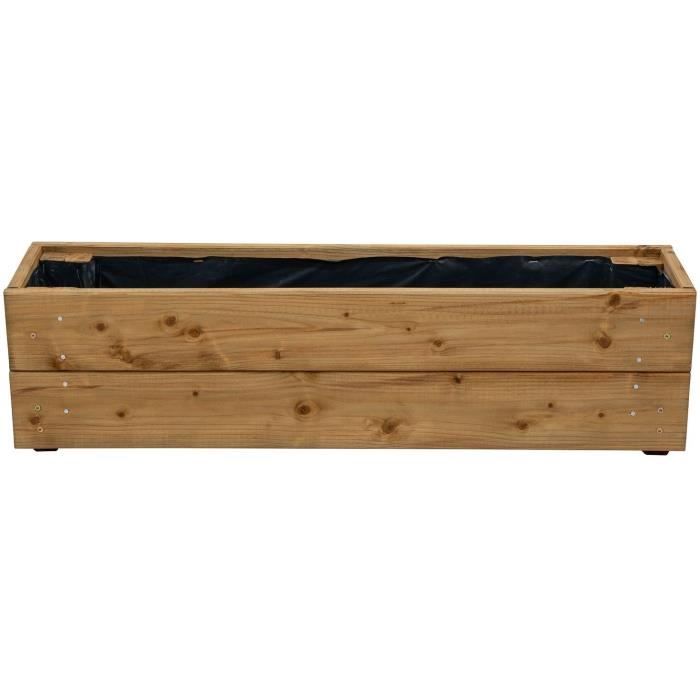 Jardinières à fleurs EKJU - 75x18xh20 cm - Traitées en autoclave brun