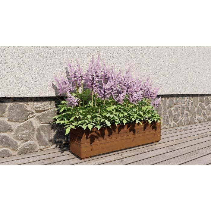 Jardinières à fleurs EKJU - 75x18xh20 cm - Traitées en autoclave brun