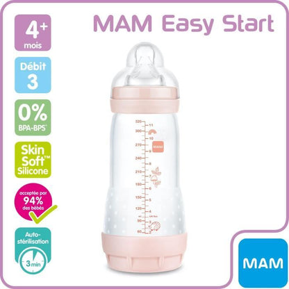 Biberon Easy Start Anti-Colique MAM - 320ml - Nature - Tétine Débit 3