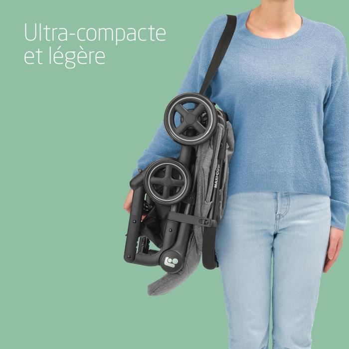 MAXI-COSI Poussette canne ultra compacte Lara 2, de la naissance a 4 ans, jusqu'a 22kg, pliage facile, Select Grey