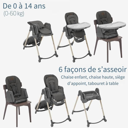 MAXI-COSI Minla Chaise haute évolutive - De la naissance a 6 ans - Beyond Graphite Eco