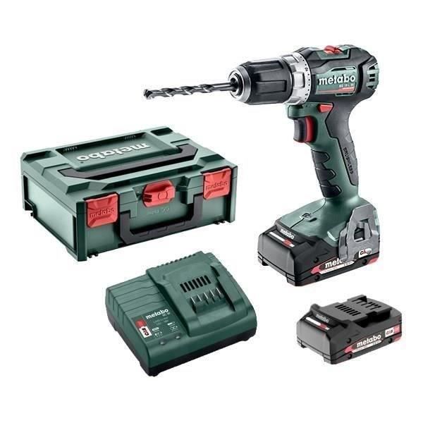 Perceuse visseuse brushless sans fil 18V 55Nm mandrin 13mm+ 2 batteries 2Ah + chargeur + Metabox145 - METABO - BS 18 L BL