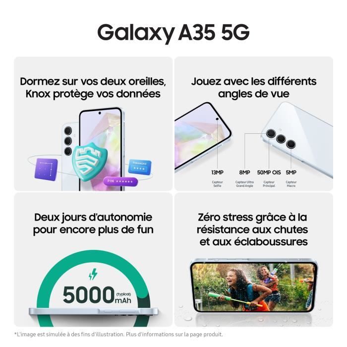 SAMSUNG Galaxy A35 5G Smartphone 128Go Lilas