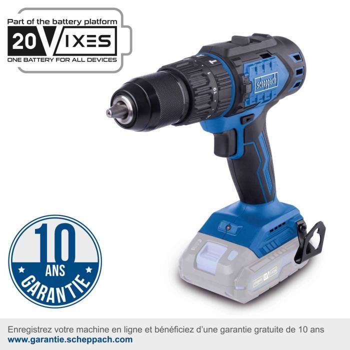 Perceuse-visseuse a percussion brushless - SCHEPPACH - 20V IXES - Couple 60 Nm - Mandrin 13mm - sans batterie ni chargeur