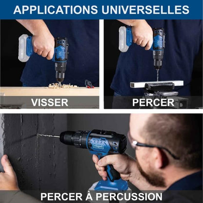 Perceuse-visseuse a percussion brushless - SCHEPPACH - 20V IXES - Couple 60 Nm - Mandrin 13mm - sans batterie ni chargeur