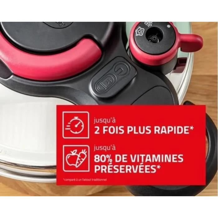 SEB Cocotte-Minute inox, Autocuiseur 6 L, Induction, Sécurité 5 points, Fabriqué en France, ClipsoMinut' Easy P4620724