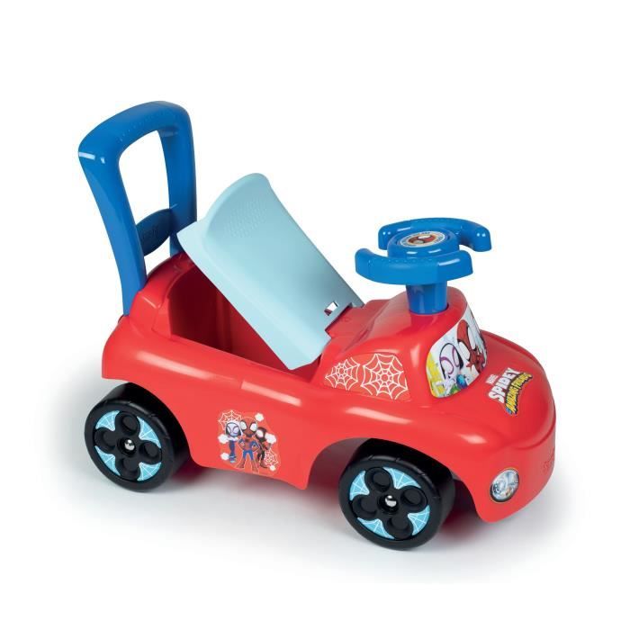 Smoby - Porteur auto Spidey - Fonction Trotteur - Coffre a jouets - Butées anti-bascule