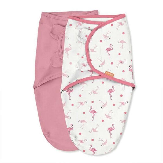 INGENUITY Original Swaddle, Gigoteuse d'emmaillotage, 0-3 mois, sécurité et chaleur pour bébé, flamingo fiesta rose, lot de 2