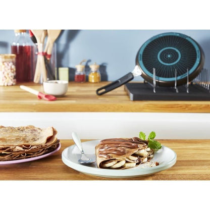 TEFAL Easy Cook & Clean Poêle a crepe 28 cm, Non induction, Revêtement antiadhésif, Fabriqué en France B5541102