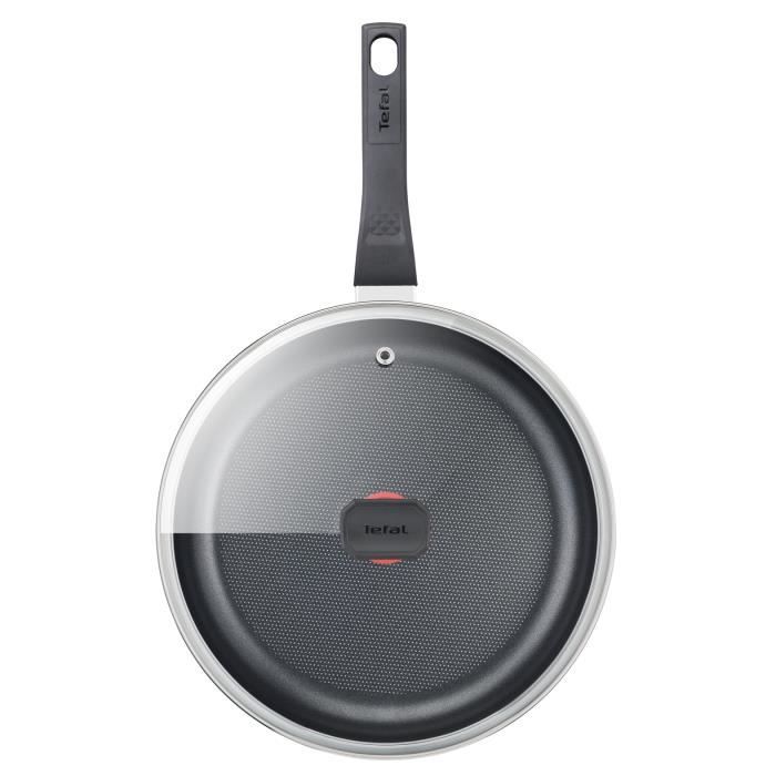 TEFAL Easy Cook & Clean Sauteuse 24 cm + couvercle en verre, Non induction, Revêtement antiadhésif B5543202