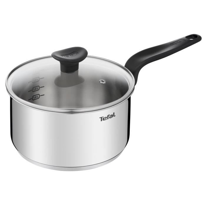 Tefal Primary Casserole 20 cm + couvercle verre - 3 L - Induction, Acier inoxydable haute qualité E3082404