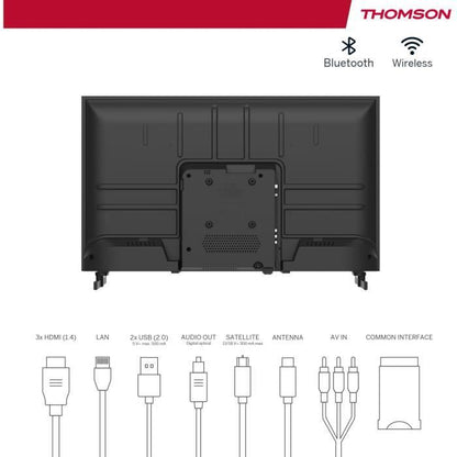 THOMSON 32HA2S13C - TV LED 32 (81 cm) - HD 1366x768 - Adaptateur 12V - Smart TV Android - 2x HDMI 1.4