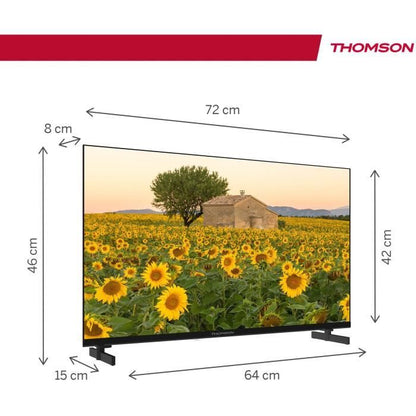 THOMSON 32HA2S13C - TV LED 32 (81 cm) - HD 1366x768 - Adaptateur 12V - Smart TV Android - 2x HDMI 1.4