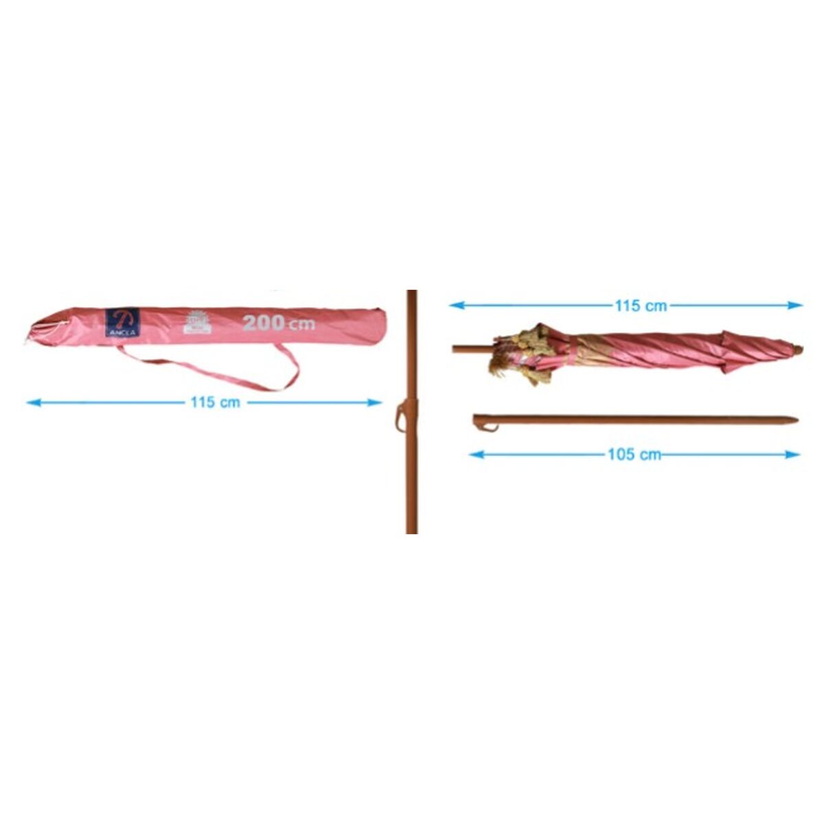 Parasol Corail 200 cm UPF 50+