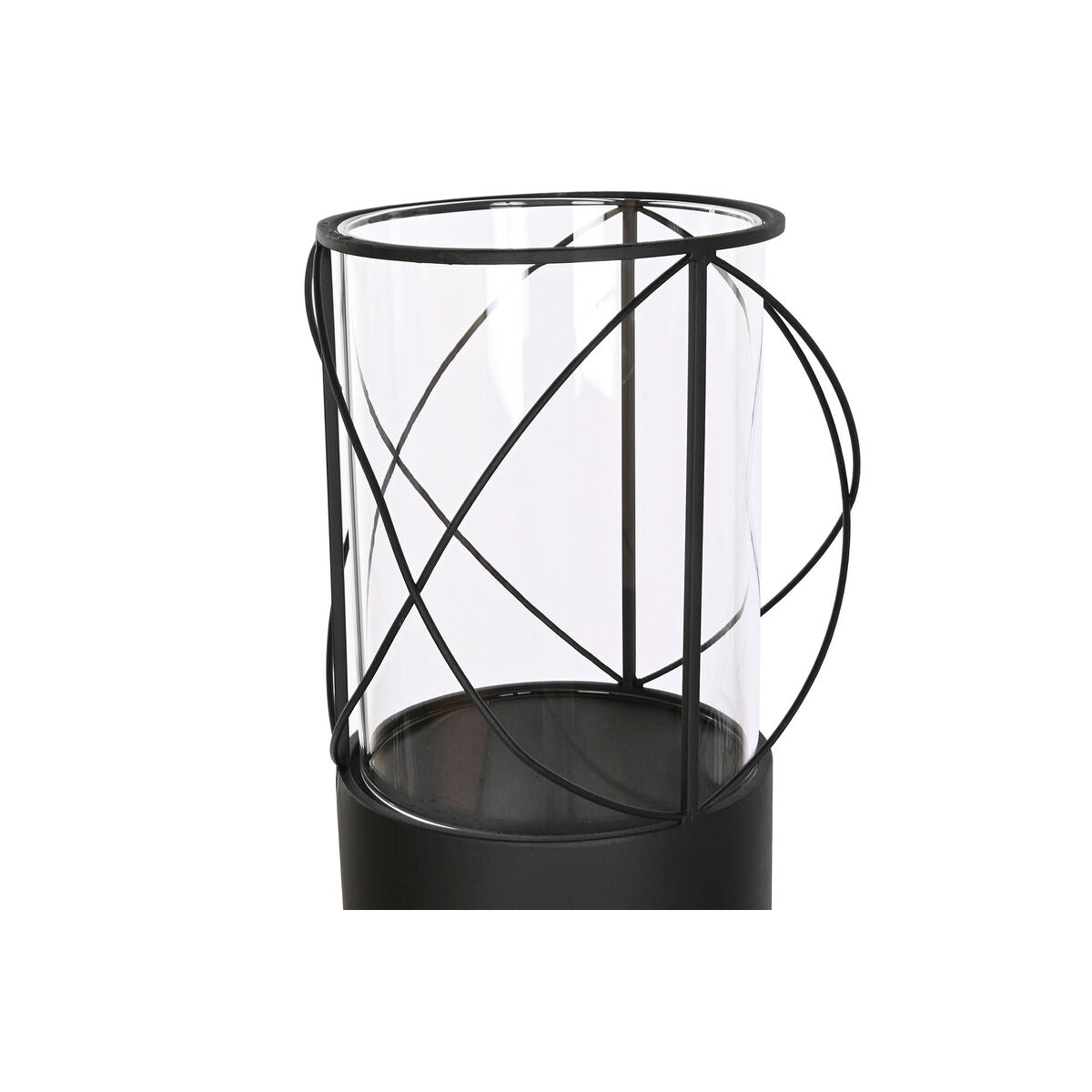 Ensemble de bougeoirs Home ESPRIT Noir Métal Verre 27 x 27 x 125 cm (2 Unités)