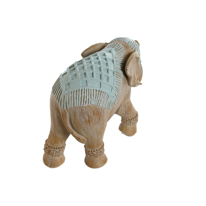 Figurine Décorative Home ESPRIT Blanc Vert Turquoise Eléphant Colonial 21,5 x 8,5 x 16 cm (3 Unités)