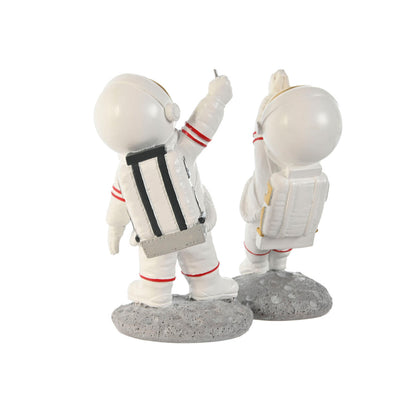 Figurine Décorative Home ESPRIT Blanc Doré Astronaute 10,5 x 10,5 x 25 cm (4 Unités)