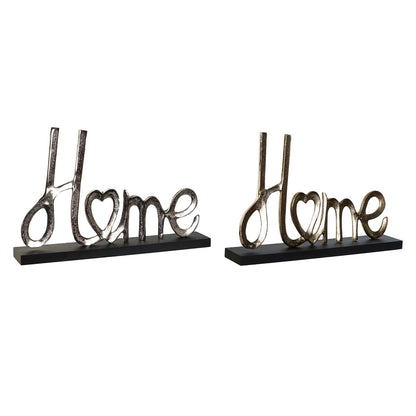 Figurine Décorative DKD Home Decor Noir Doré Argenté Urbaine 46 x 8 x 29 cm (2 Unités)