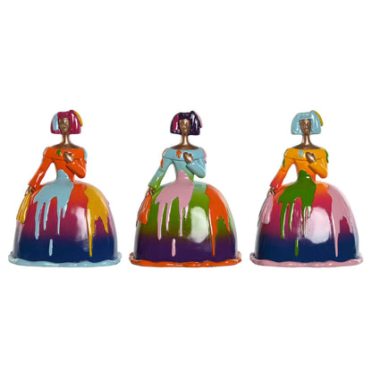 Figurine Décorative Home ESPRIT Multicouleur Dame 21 x 16 x 25 cm (3 Unités)