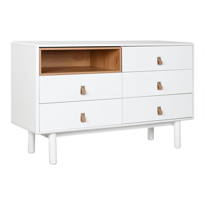 Commode Home ESPRIT Blanc Naturel polypropylène Bois MDF 120 x 40 x 75 cm