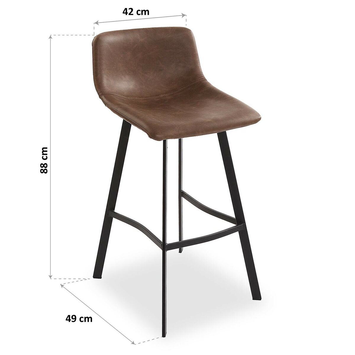 Tabouret Versa Edvin Marron x2