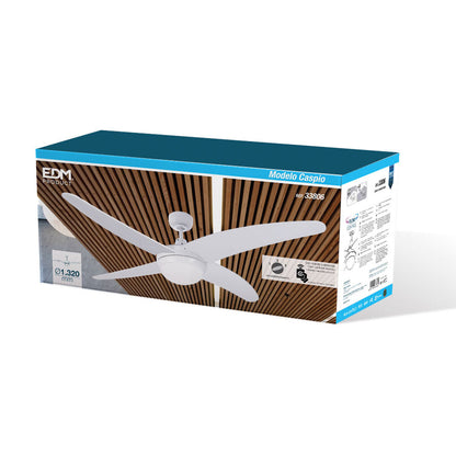 Ventilateur de Plafond avec Lumière EDM 33806 Caspio Blanc 60 W