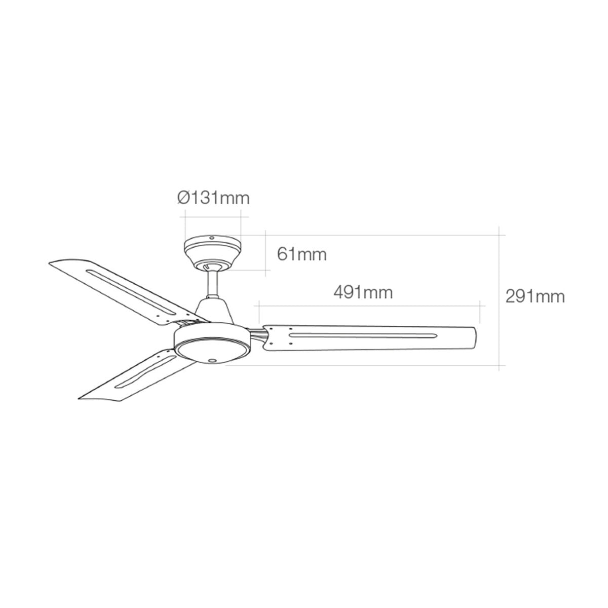 Ventilateur de Plafond EDM 33982 Blanc 60 W Ø 120 cm Mini industriel