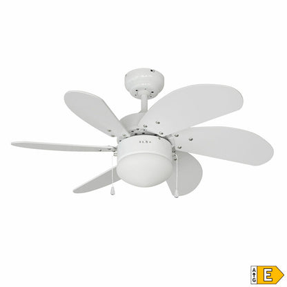 Ventilateur de Plafond avec Lumière EDM 33985 Aral Blanc 50 W