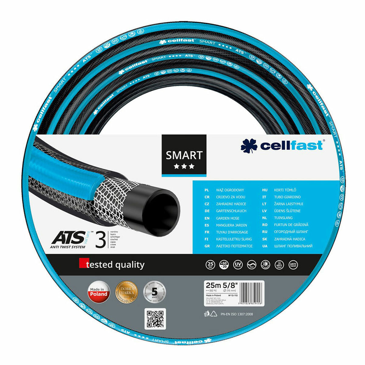 Tuyau d'arrosage Cellfast Smart Ats PVC 25 m Ø 15 mm