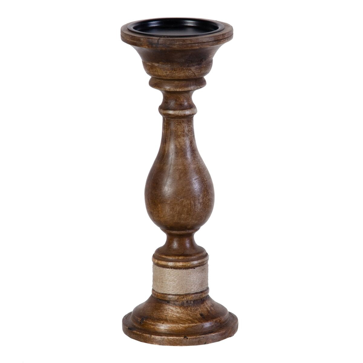 Bougeoirs Marron Fer Bois de manguier 14 x 14 x 38 cm (3 Unités)