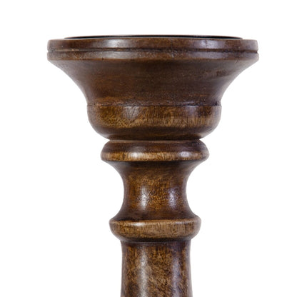 Bougeoirs Marron Fer Bois de manguier 14 x 14 x 38 cm (3 Unités)