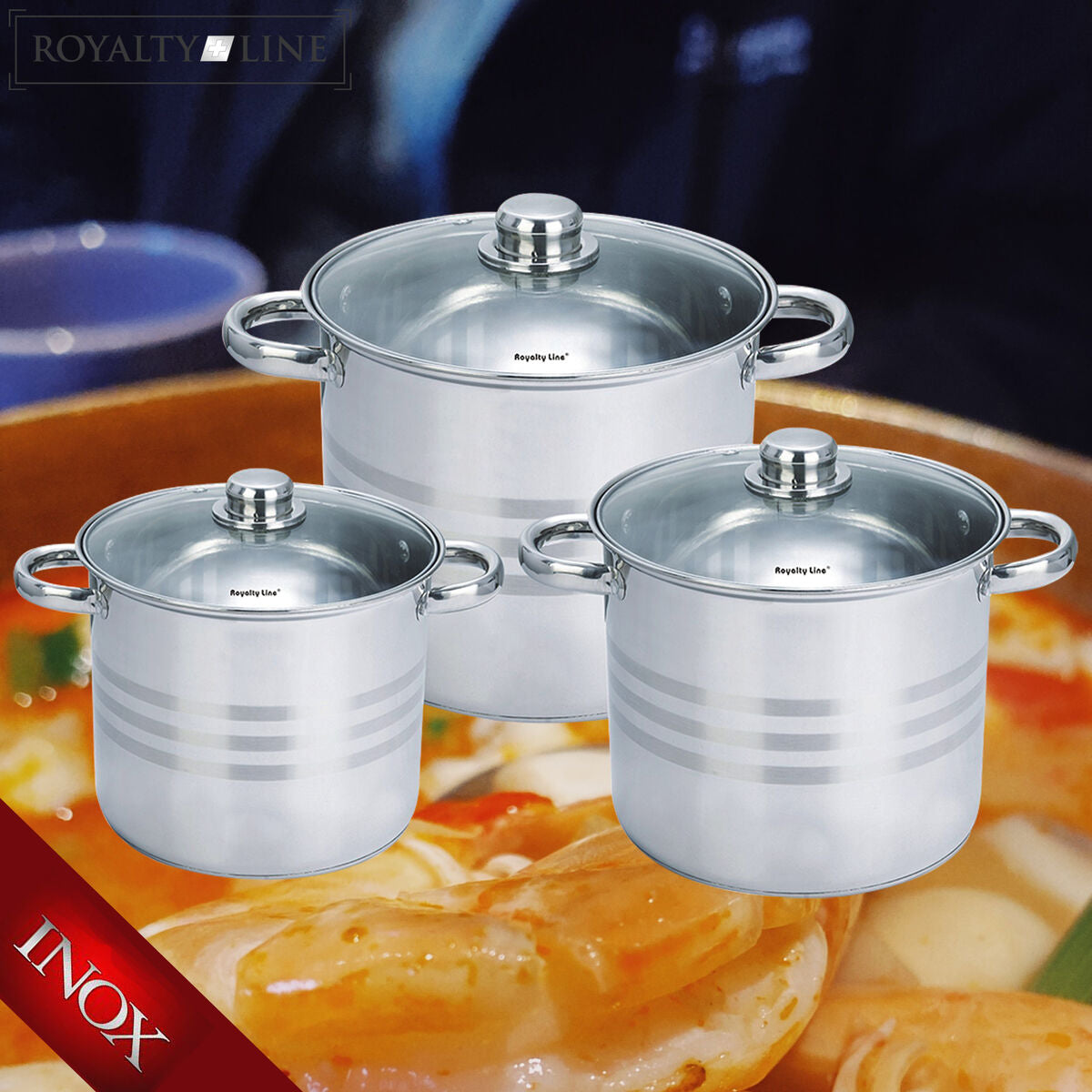 Casserole avec couvercle en verre Royalty Line SP1 - 6 Pièces