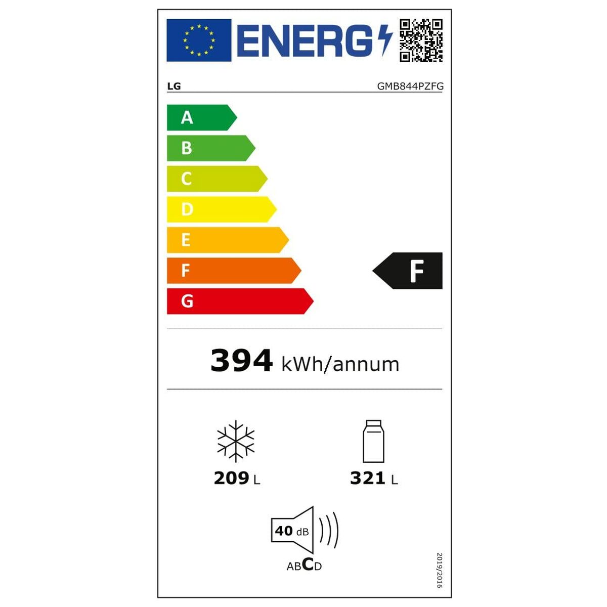 Réfrigérateur américain LG GMB844PZFG Acier (179 x 84 cm)