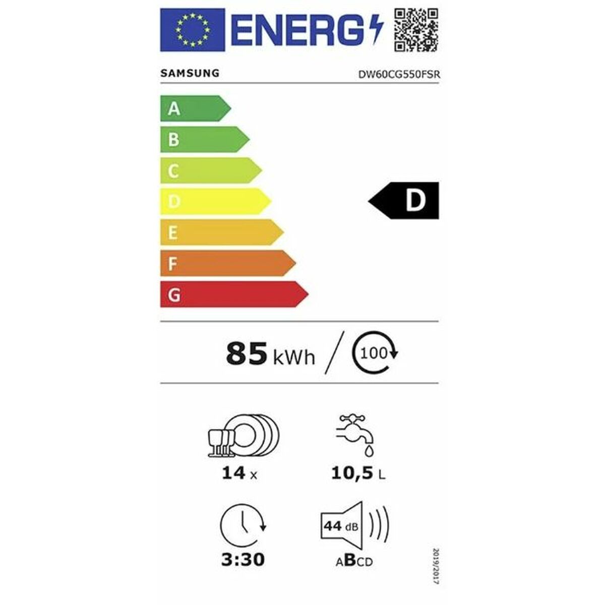 Lave-vaisselle Samsung DW60CG550FSRET 60 cm