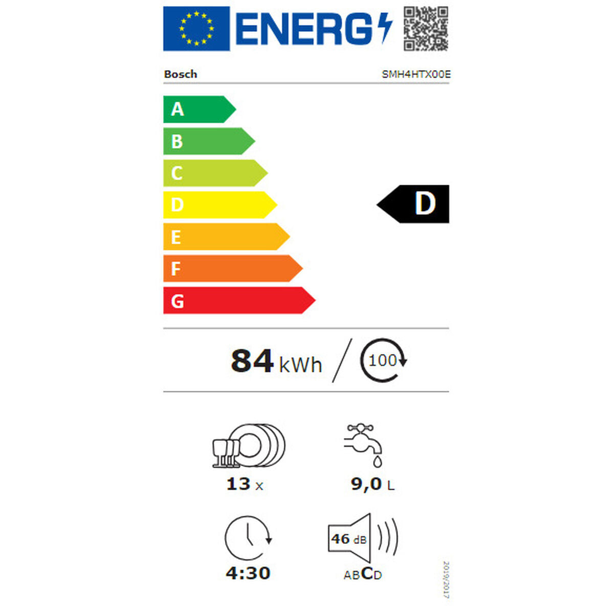 Lave-vaisselle BOSCH SMH4HTX00E 60 cm Blanc