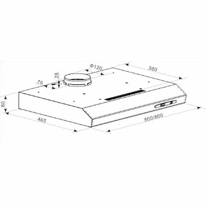 Hotte standard Candy CFT610/4W/P 60 x 8 x 46 cm Blanc