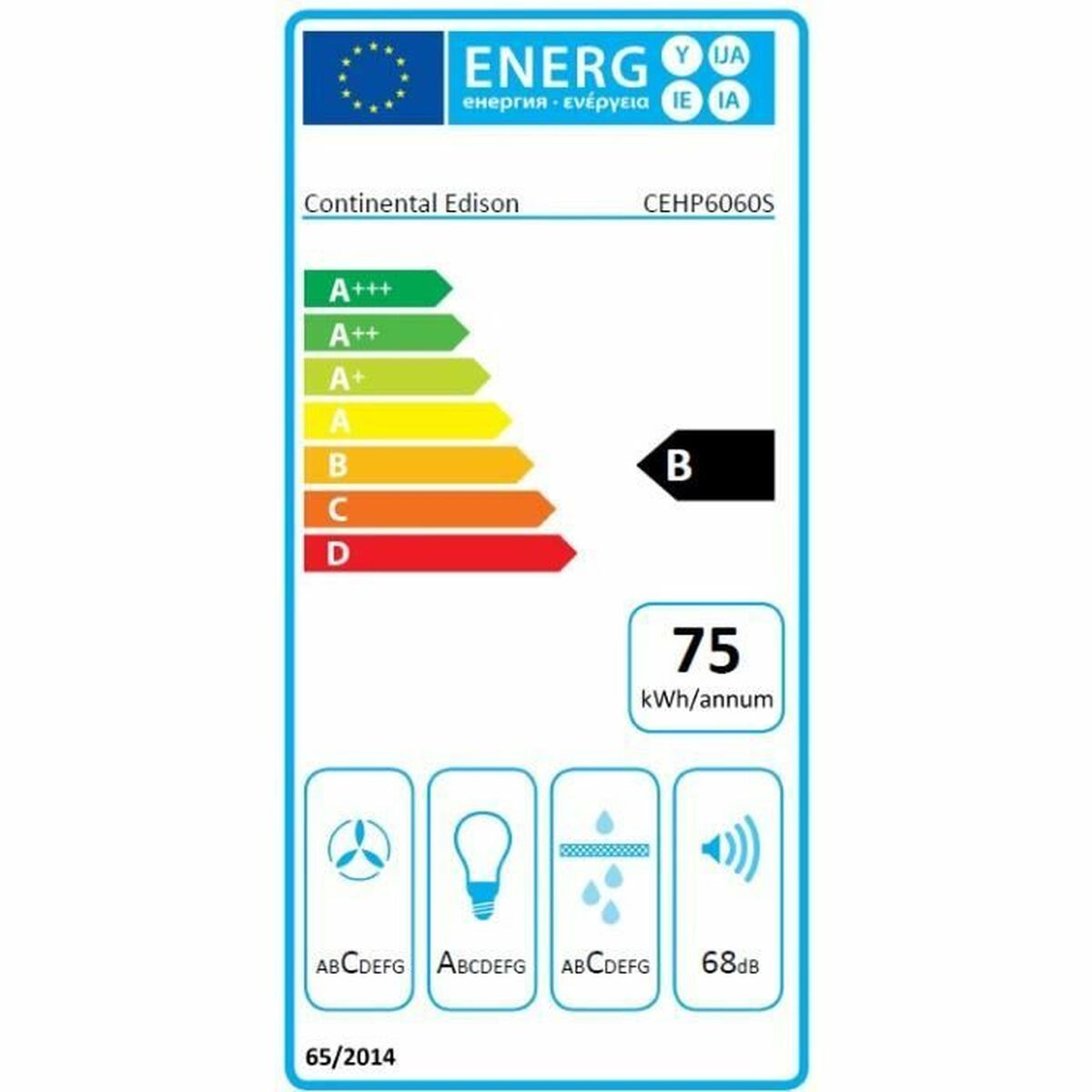 Hotte standard Continental Edison 60 cm