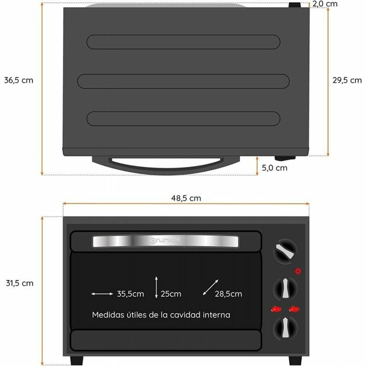 Plaque de cuisson Grunkel HR-28N RM 1600 W