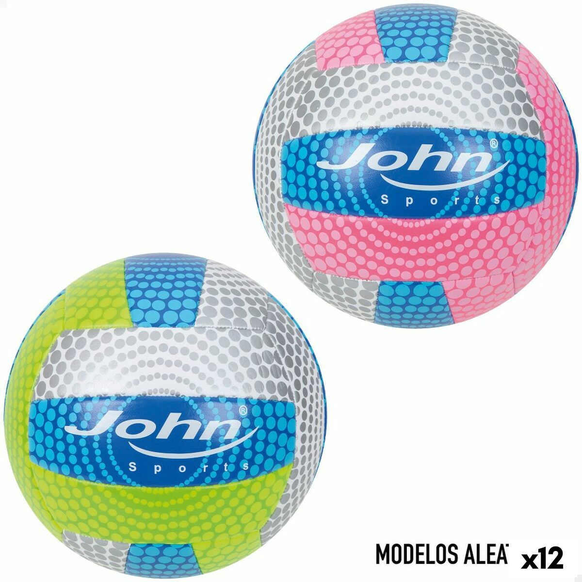 Ballon de Volleyball John Sports 5 Ø 22 cm (12 Unités)