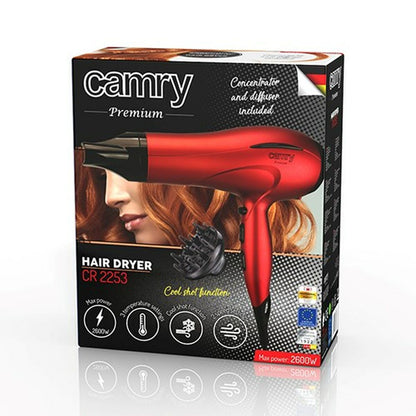 Sèche-cheveux Camry CR2253 Noir Rouge 2400 W 2600 W