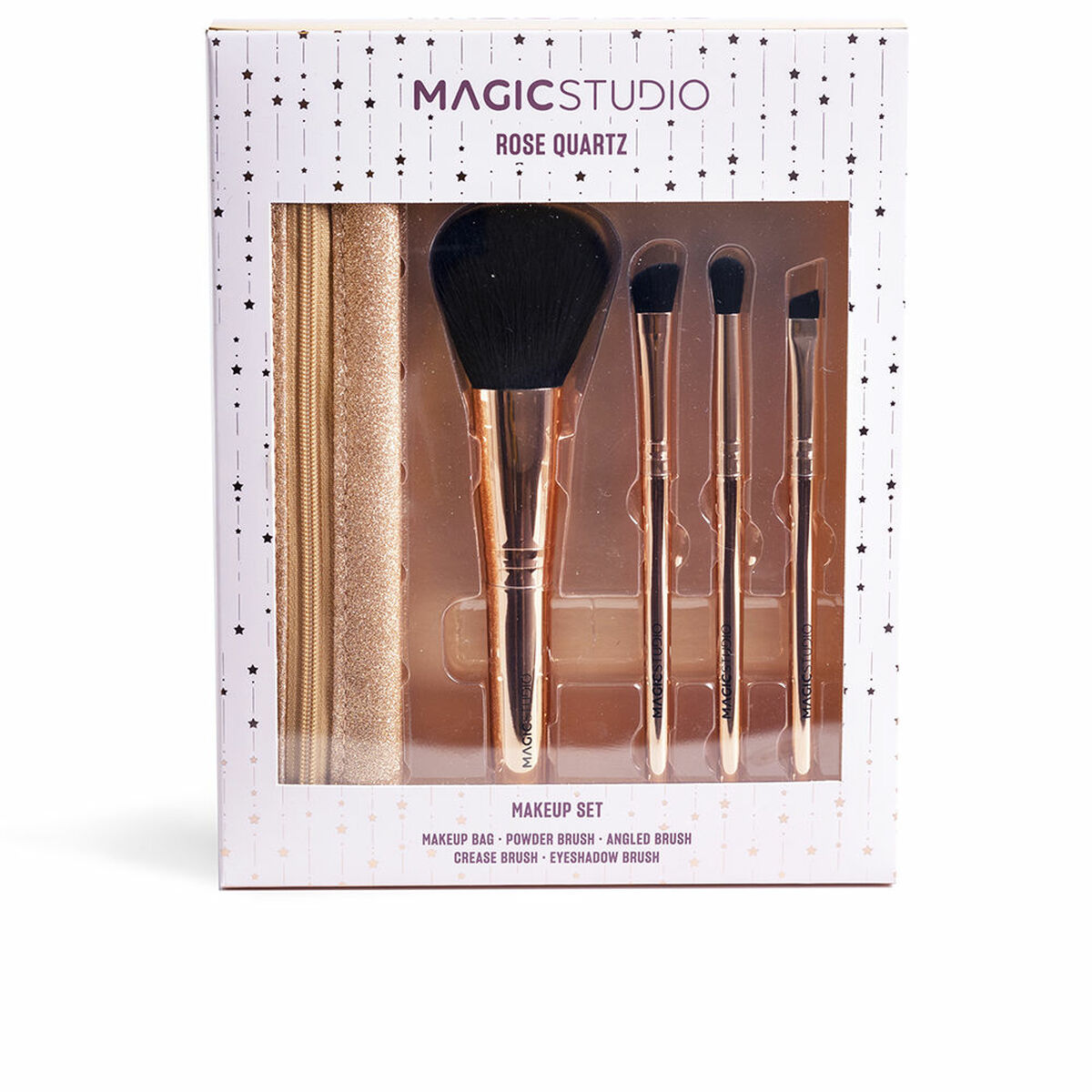 Kit de pinceaux de maquillage IDC Institute ROSE QUARTZ 5 Pièces