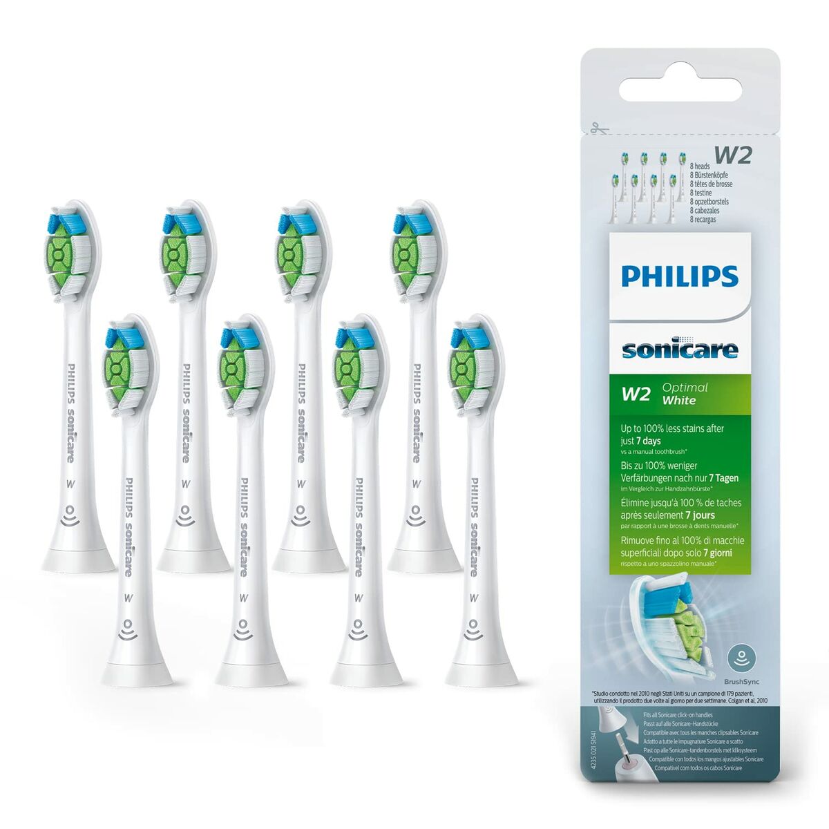 Tête de rechange Philips Paquet de 8 têtes de brosse soniques standard