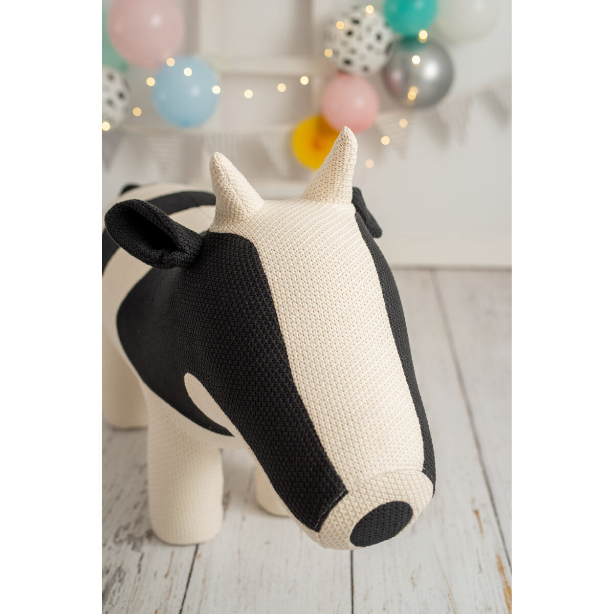 Jouet Peluche Crochetts AMIGURUMIS MAXI Blanc Noir Vache 110 x 73 x 45 cm