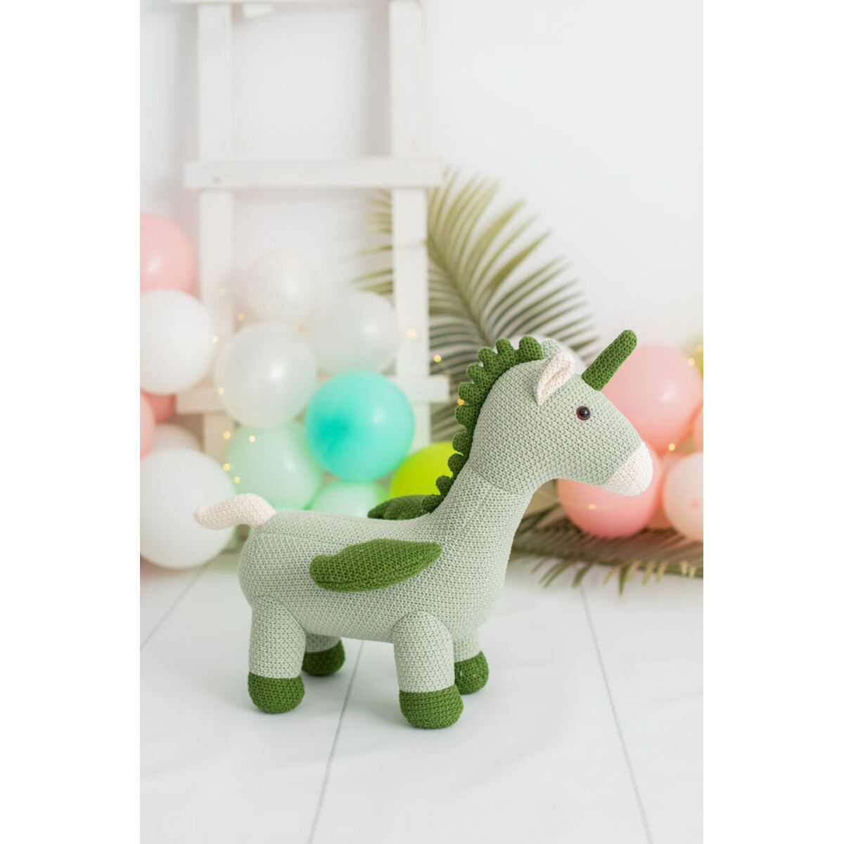 Jouet Peluche Crochetts AMIGURUMIS MINI Vert Licorne 51 x 42 x 26 cm