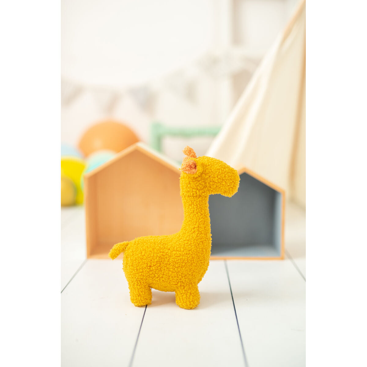 Jouet Peluche Crochetts Bebe Jaune Girafe 28 x 32 x 19 cm