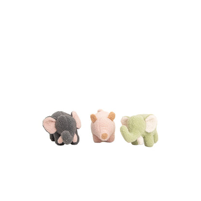 Jouet Peluche Crochetts Bebe Vert Gris Eléphant Cochon 30 x 13 x 8 cm 3 Pièces