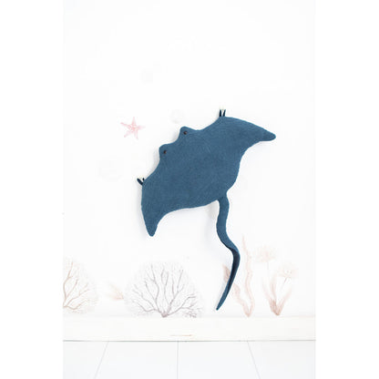 Jouet Peluche Crochetts OCÉANO Bleu Pieuvre Baleine Raie manta 29 x 84 x 29 cm 4 Pièces