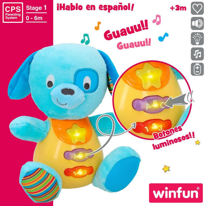 Peluche sonore Winfun Chien 15,5 x 16,5 x 11,5 cm (6 Unités)