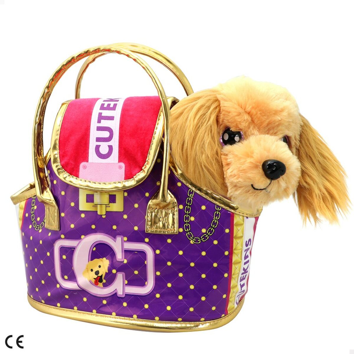 Jouet Peluche Funville Cutekins Sac Chien 25 x 20 x 13 cm (2 Unités)